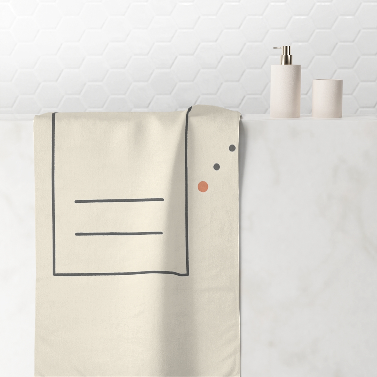 Offset Frame With Orbit Dot Trio unique gift towels