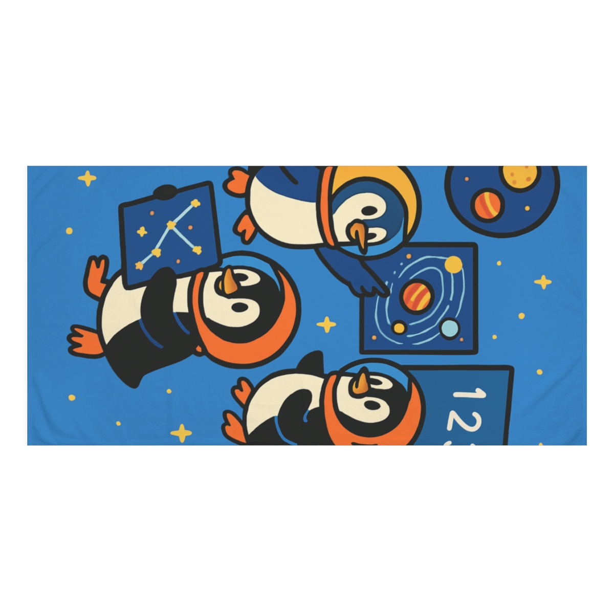 Space School For Curious Penguins decorative home towelscustom towels