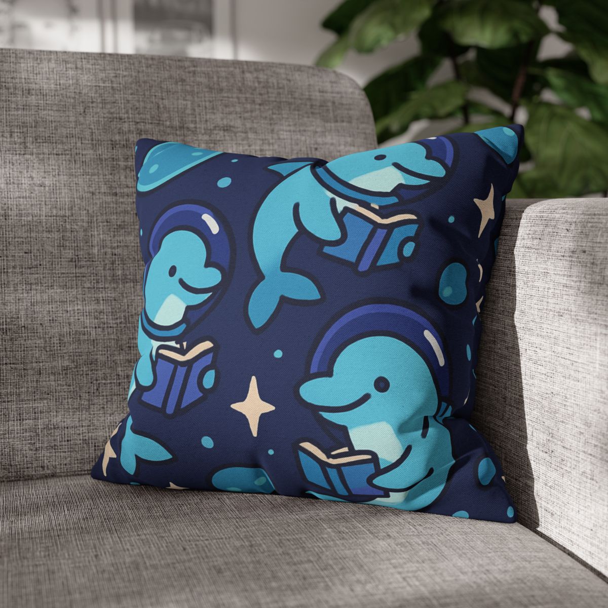 Space School Of Curious Dolphins comfortable bedding pillow covers