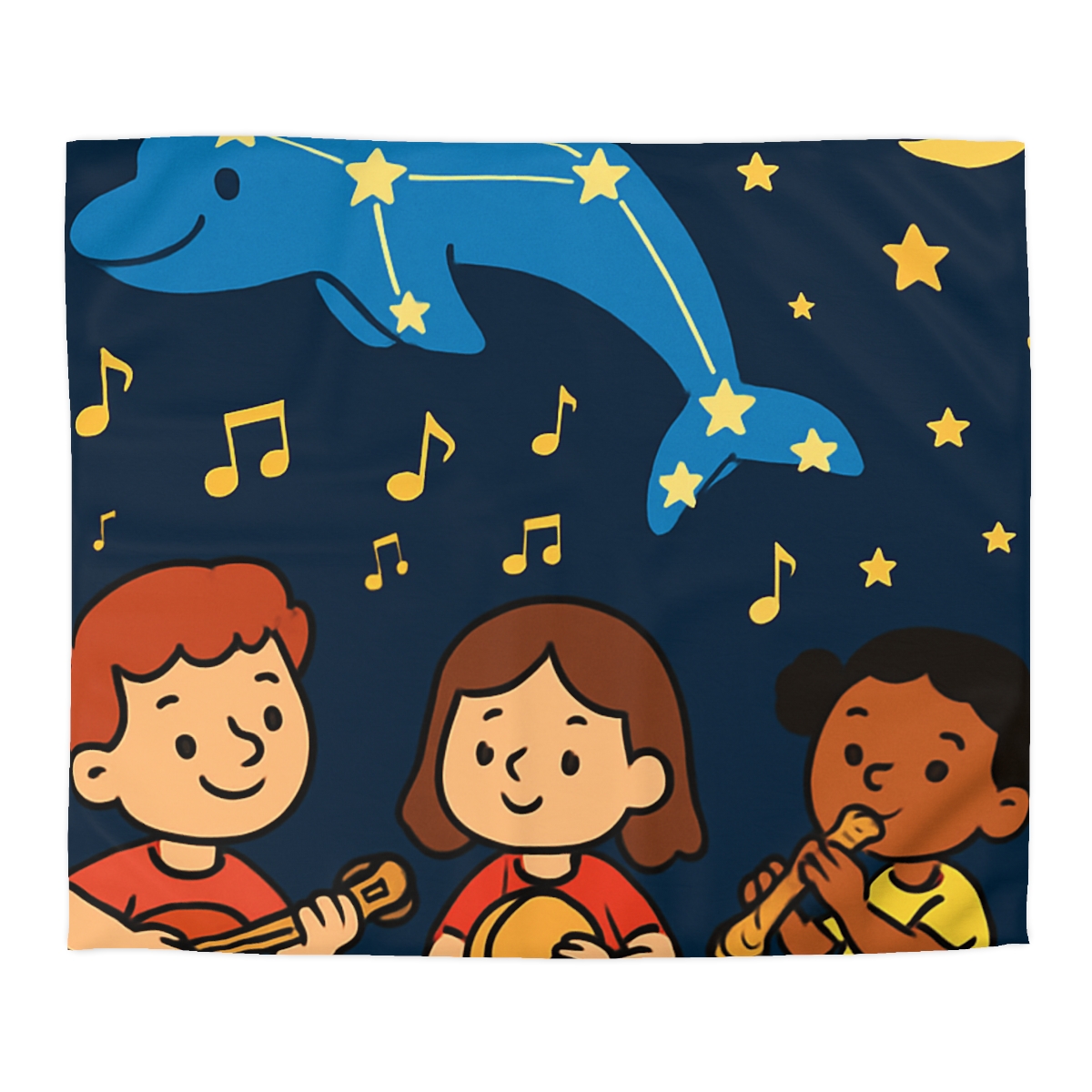 Starlight Orchestra Of The Dolphin Constellation unique patterned duvets