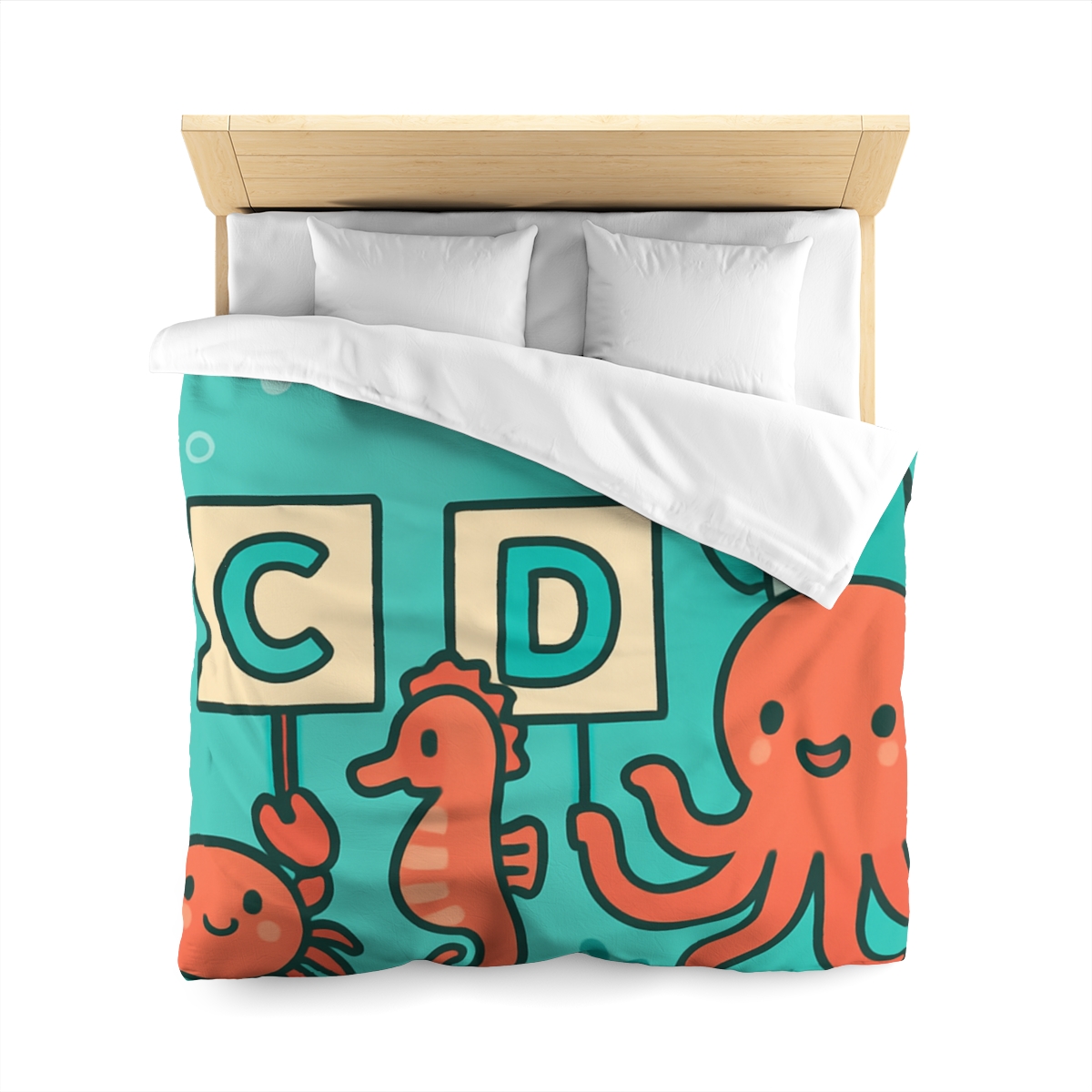 Coral Reef Alphabet Parade designer printed duvets