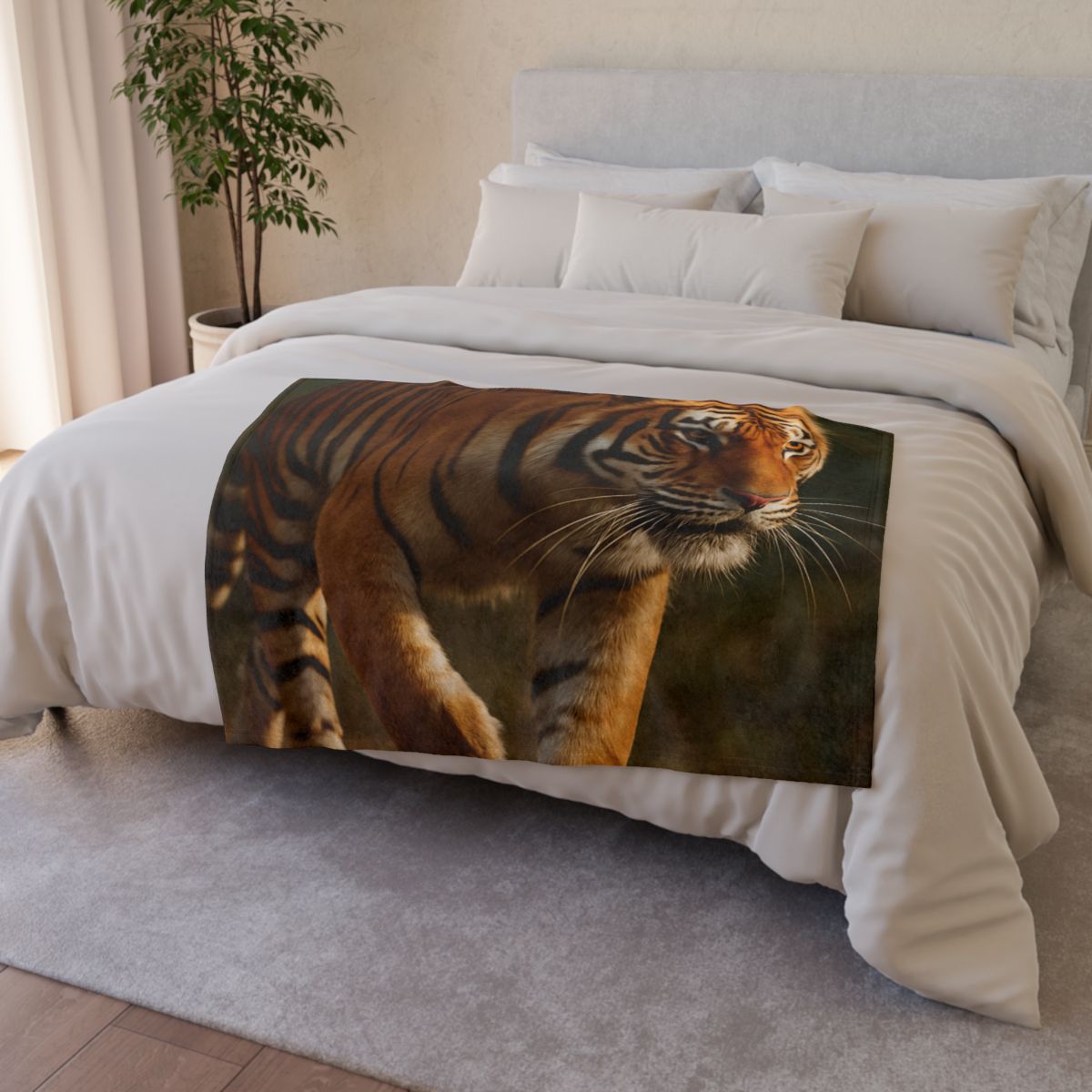 Forest Stalker Bengal Tiger personalized cozy blankets