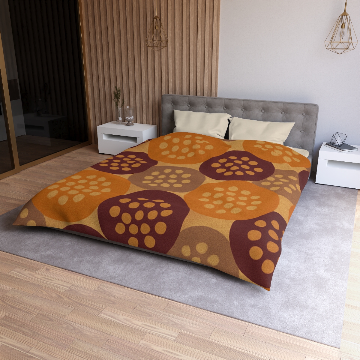 Seed Pod Cluster Mosaic designer printed duvets