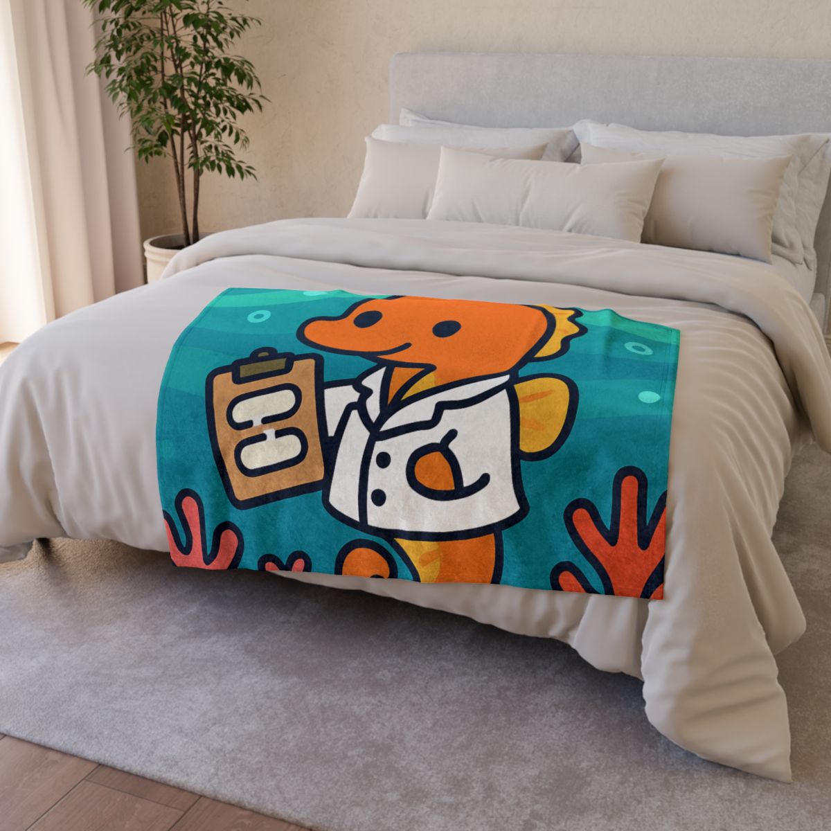 Aurora Reef Seahorse Scientist decorative home blankets