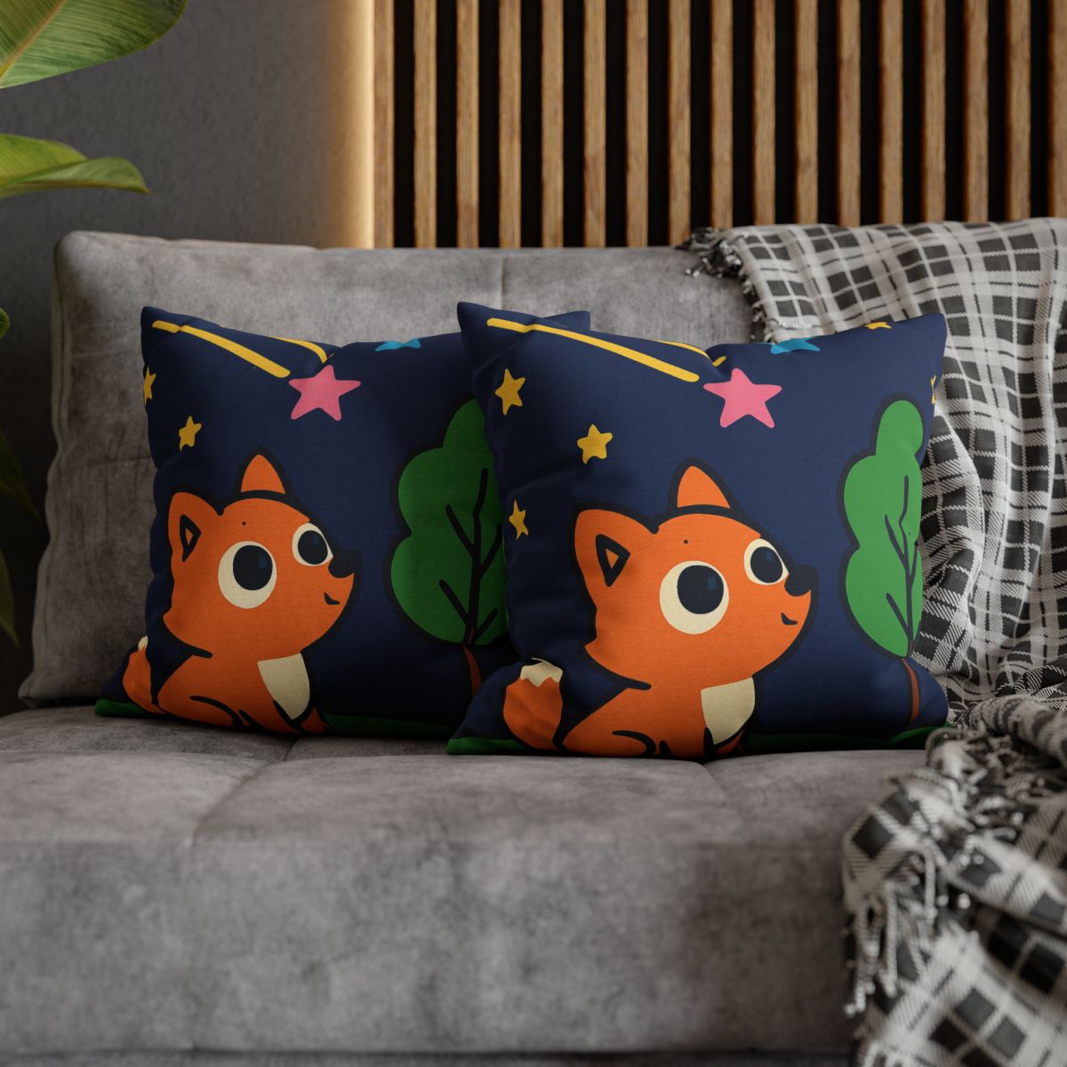 Cosmic Forest Fox And The Shooting Stars unique gift pillow cases
