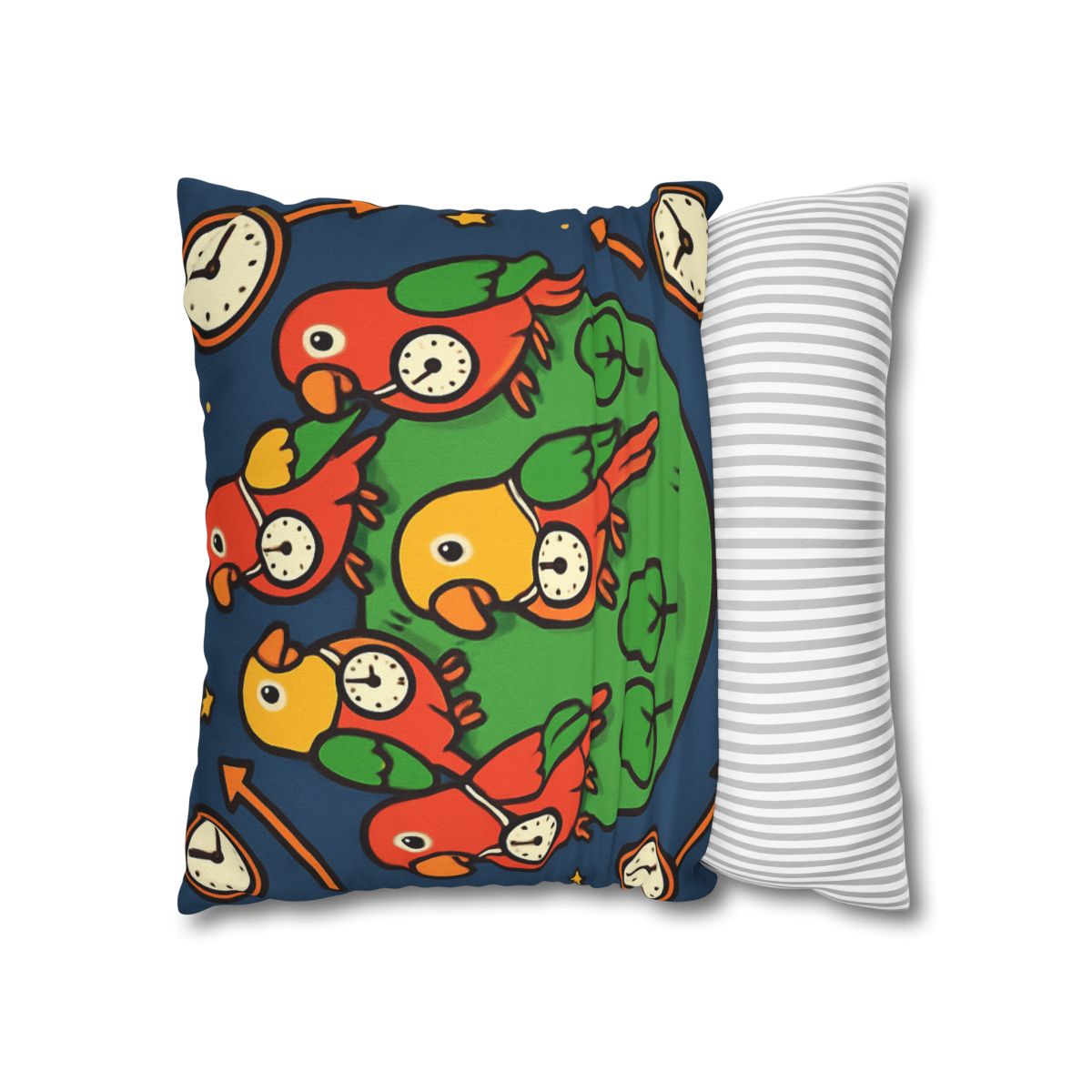 Time Traveling Parrot Planet designer print pillow cases