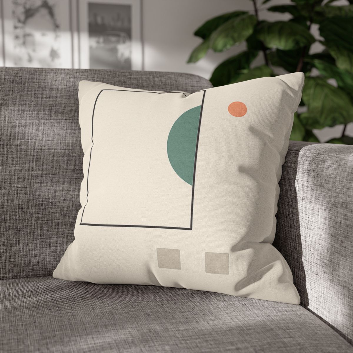 Offset Frame And Crescent Pause designer print pillow cases