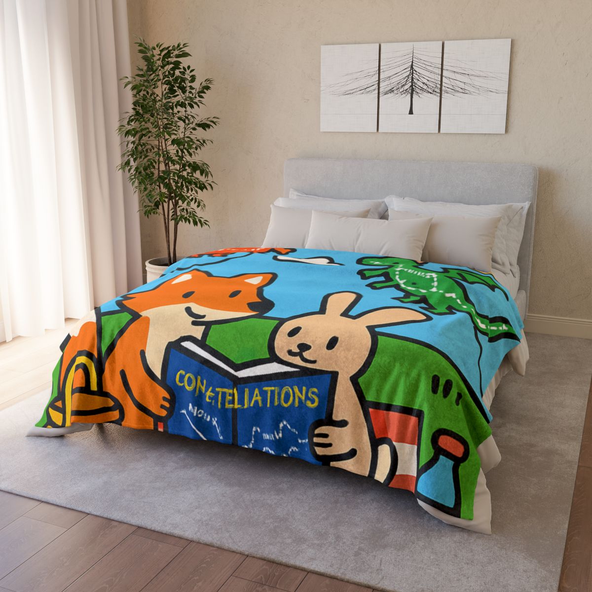 Sky Map Picnic With Dragon Kites trendy patterned blankets