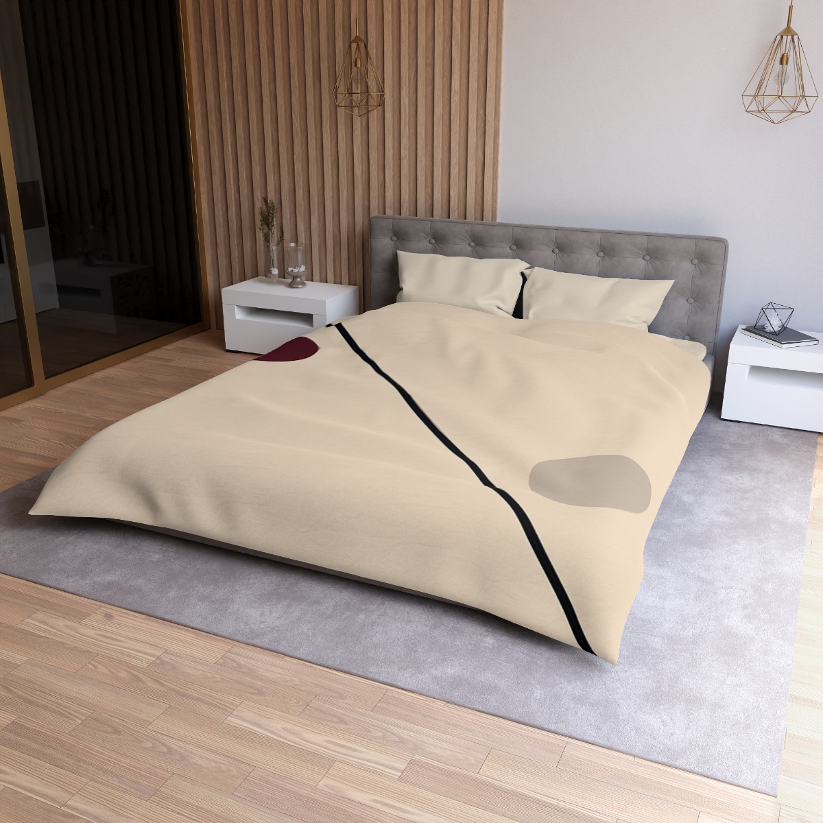 Diagonal Line And Twin Circles soft comforter duvets