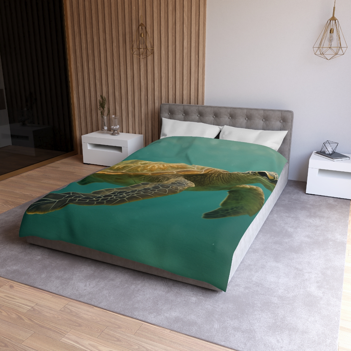 Amber Stillness Green Sea Turtle stylish duvet covers