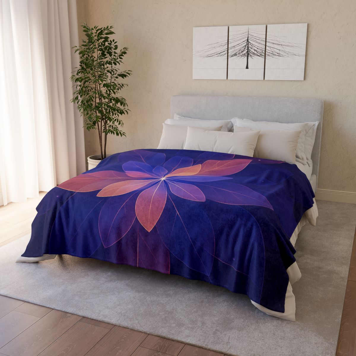Petal Prism Overlap decorative home blankets