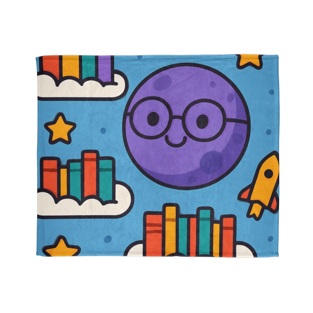 The Cloud Library Of Planet Puff personalized cozy blankets