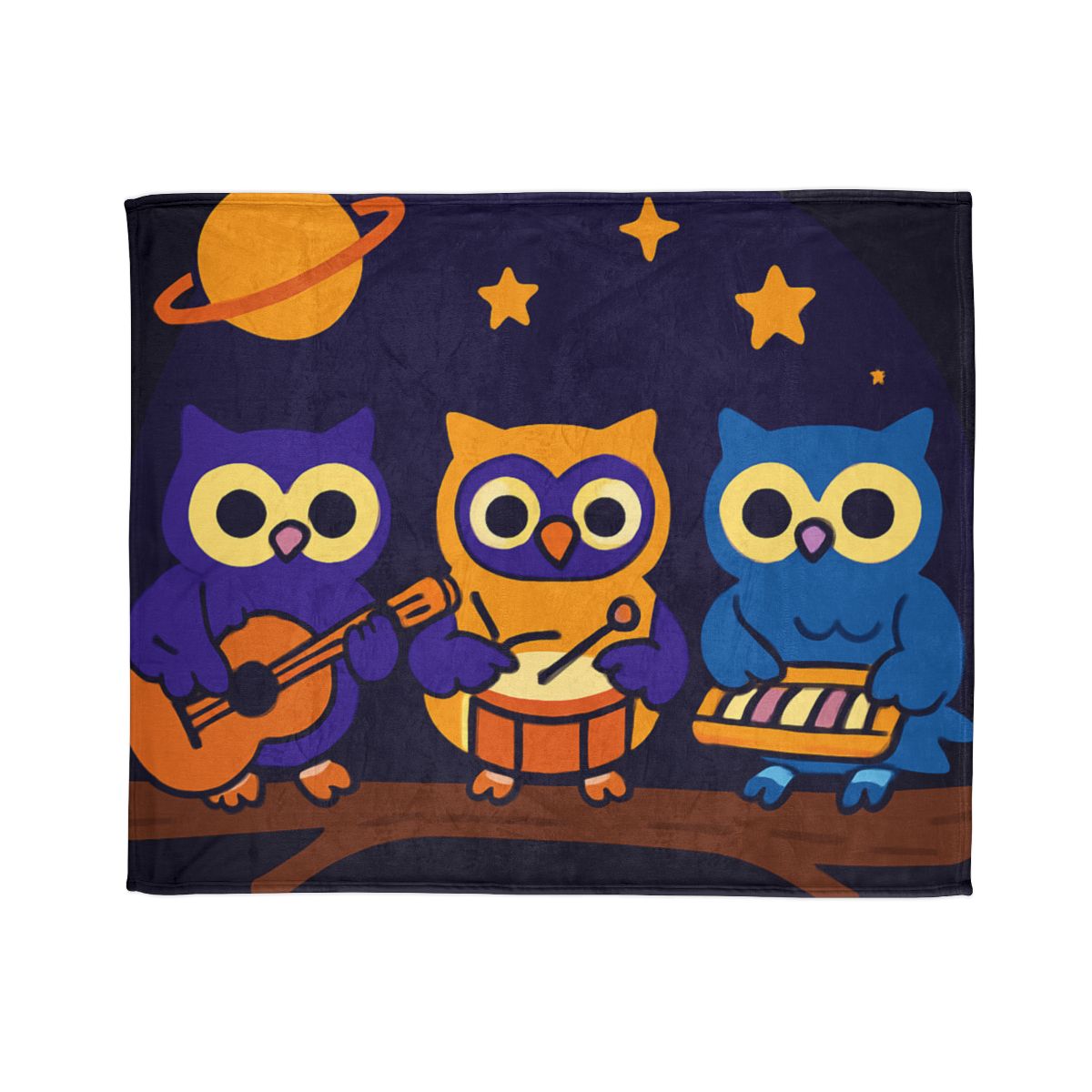 Star Song Owl Band stylish throw blankets