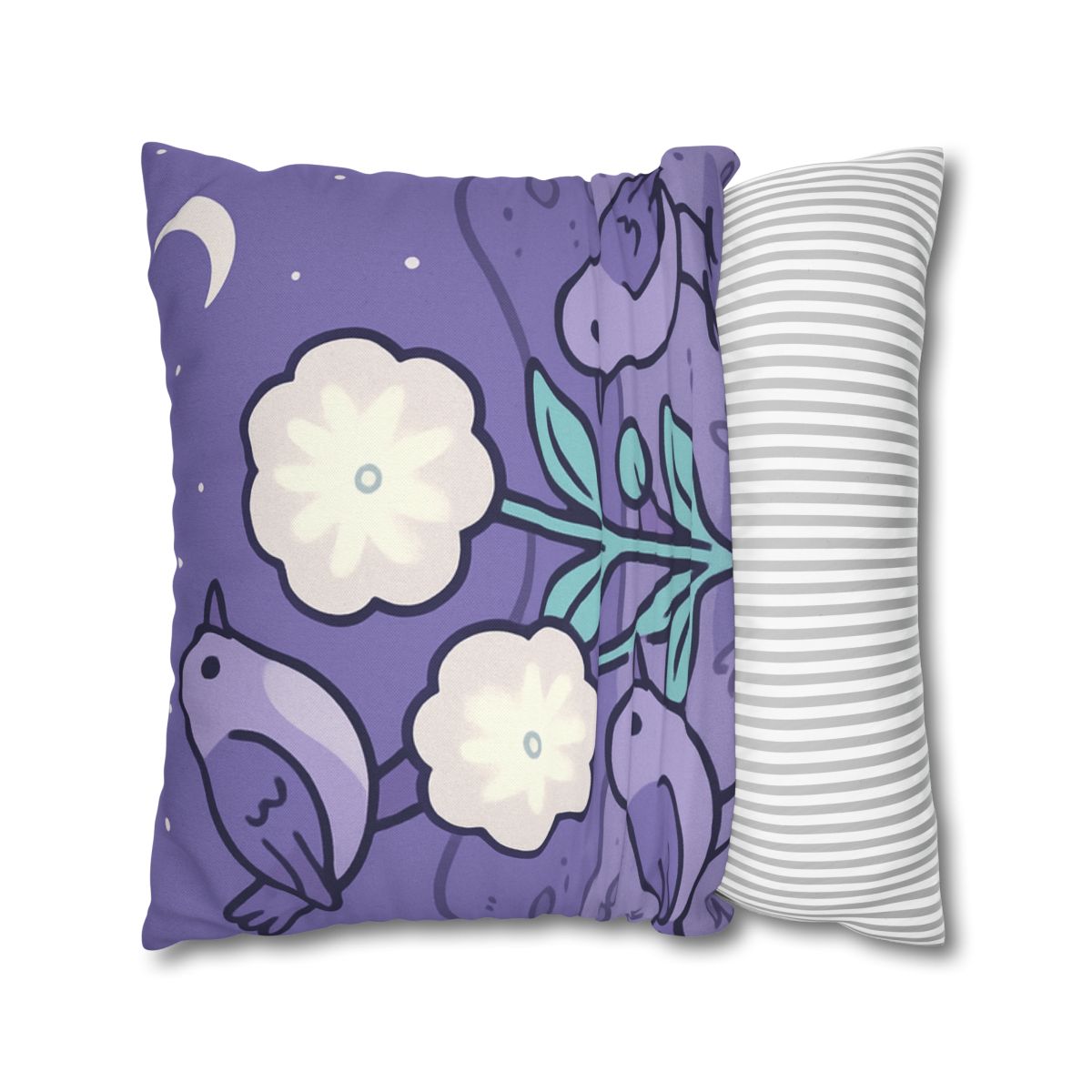 Moon Garden Nightingales designer print pillow cases