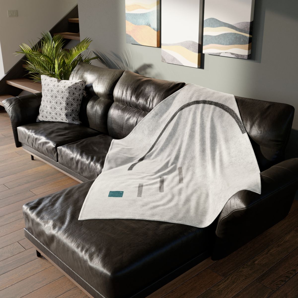 Split Ring And Stepped Line stylish throw blankets