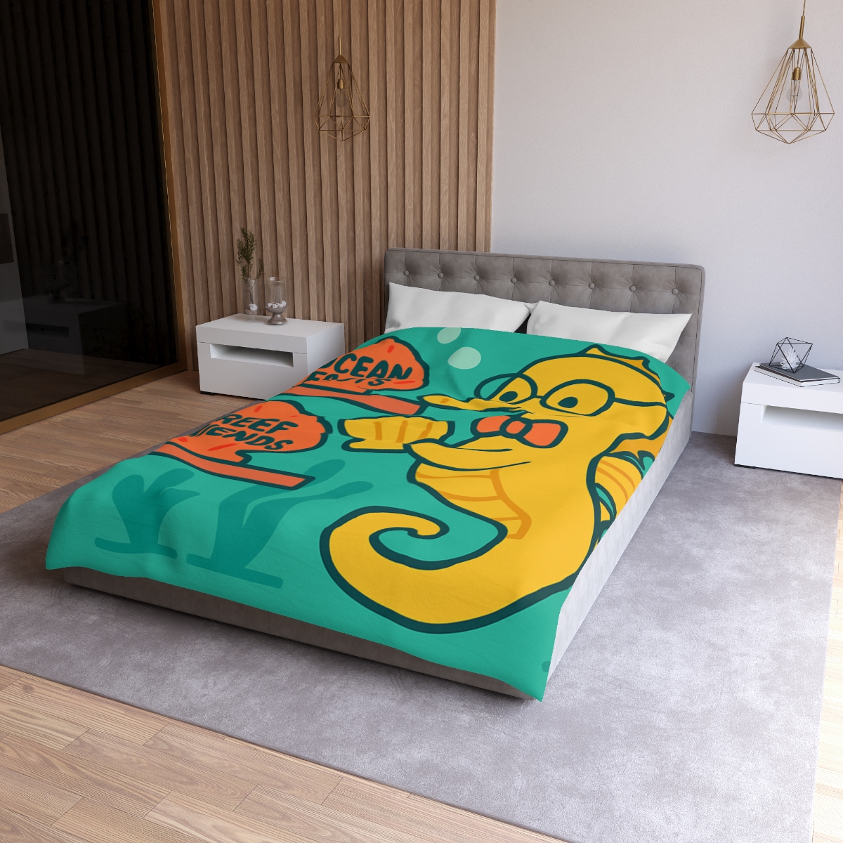 Underwater Library Of The Seahorse Librarian stylish duvet covers