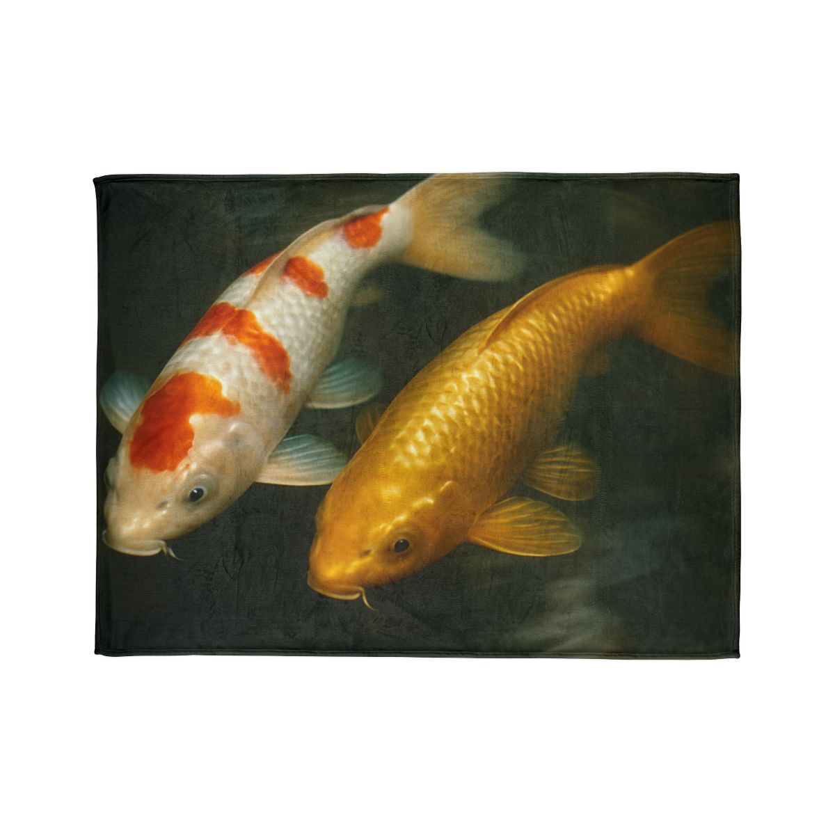 Golden Drift Koi Pair designer printed blankets