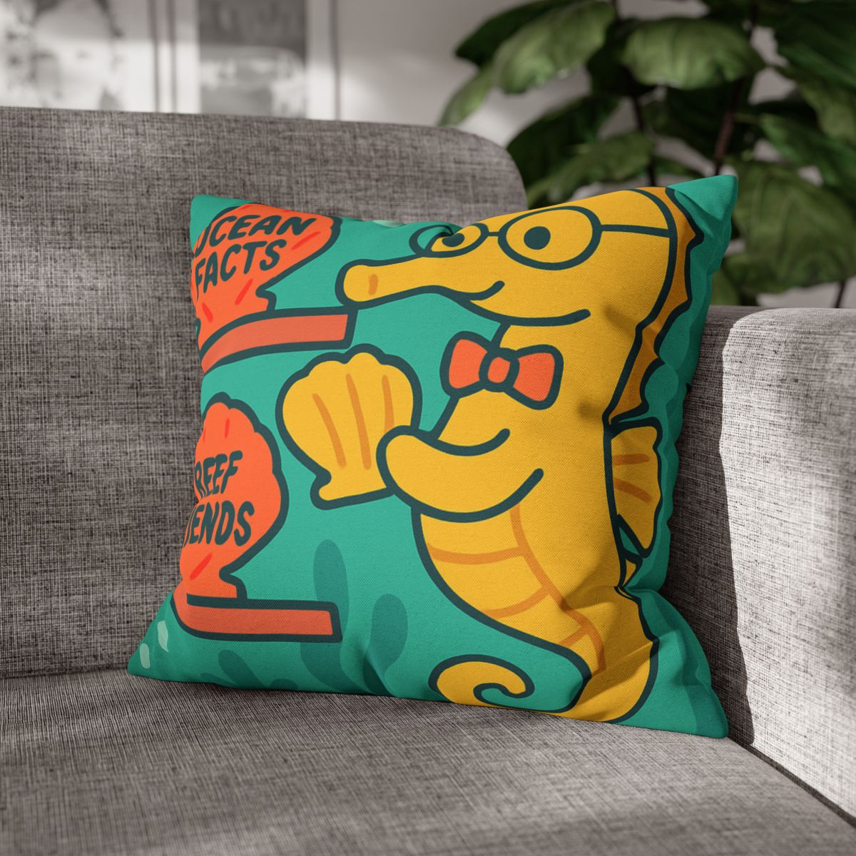 Underwater Library Of The Seahorse Librarian stylish decorative pillowcases