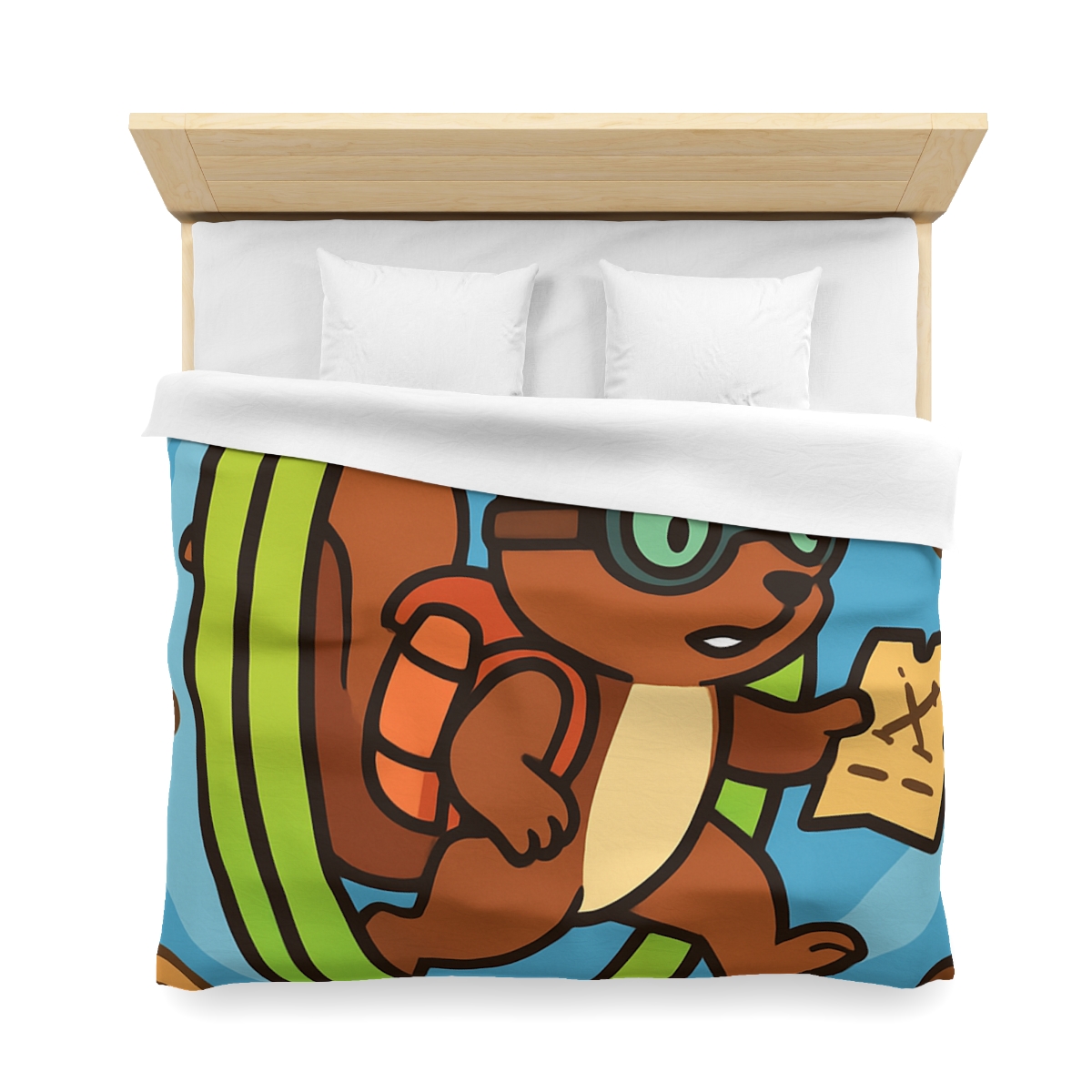 Time-Traveling Squirrel Explorer designer printed duvets