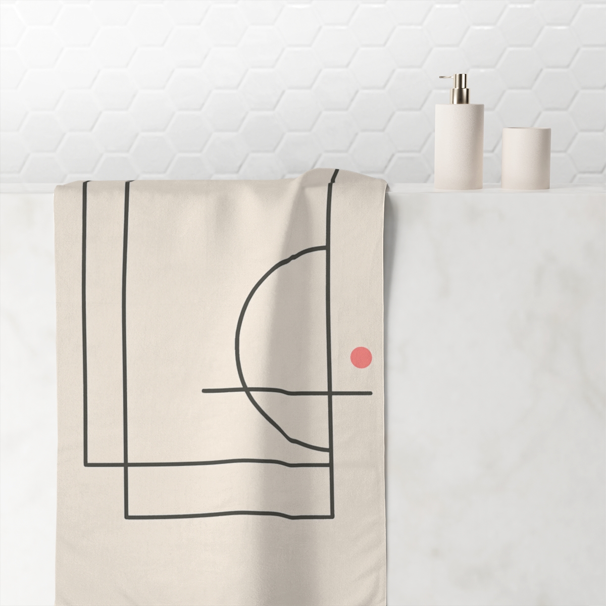 Offset Frames With Tethered Arc unique gift towels