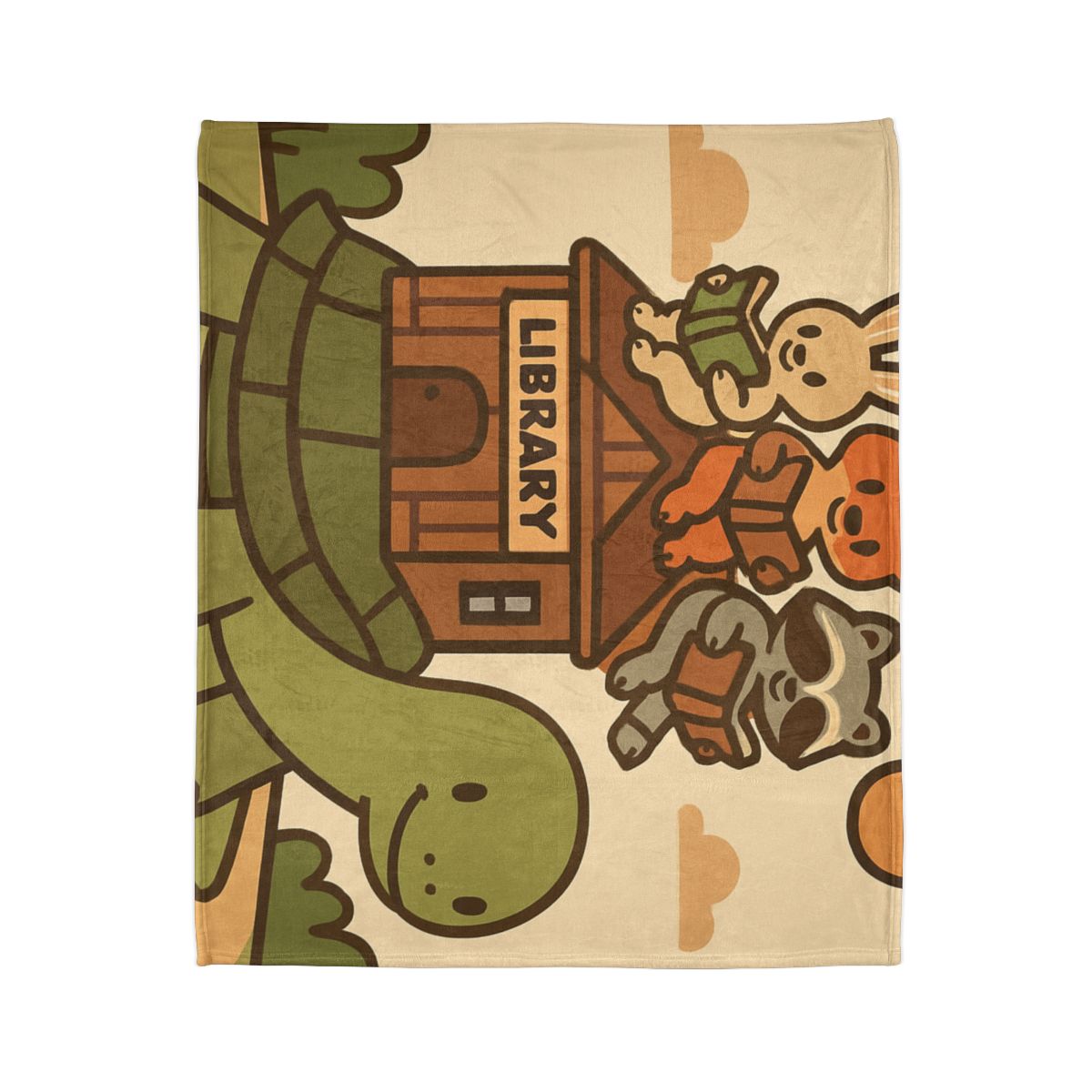 Time Traveling Turtle Library designer printed blankets