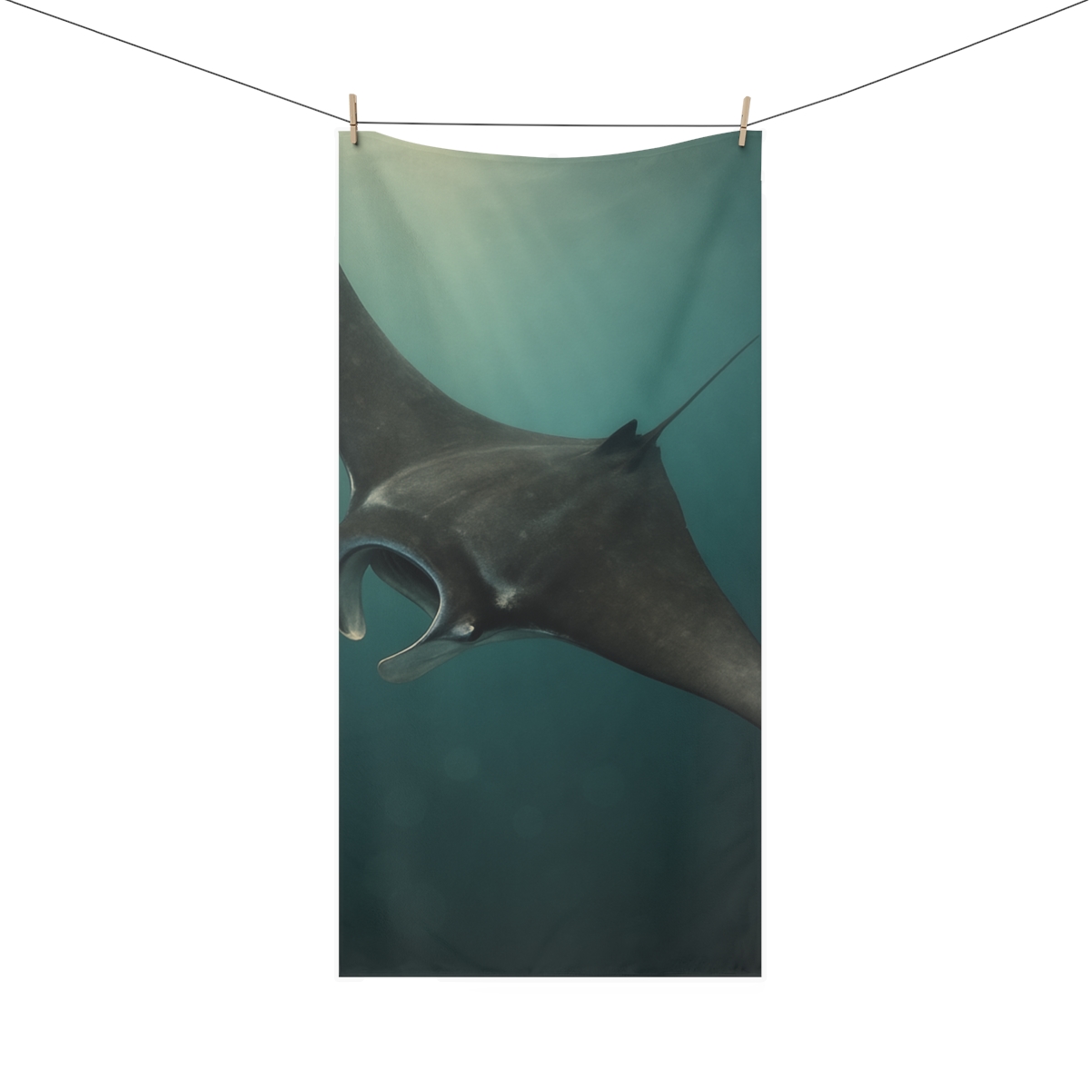Aurora Drift Giant Manta Ray decorative home towelscustom towels
