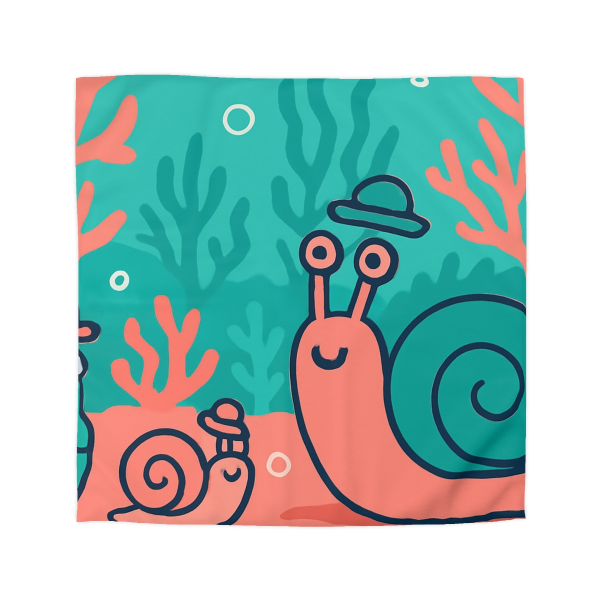 Coral City Snail Parade trendy bedroom duvets