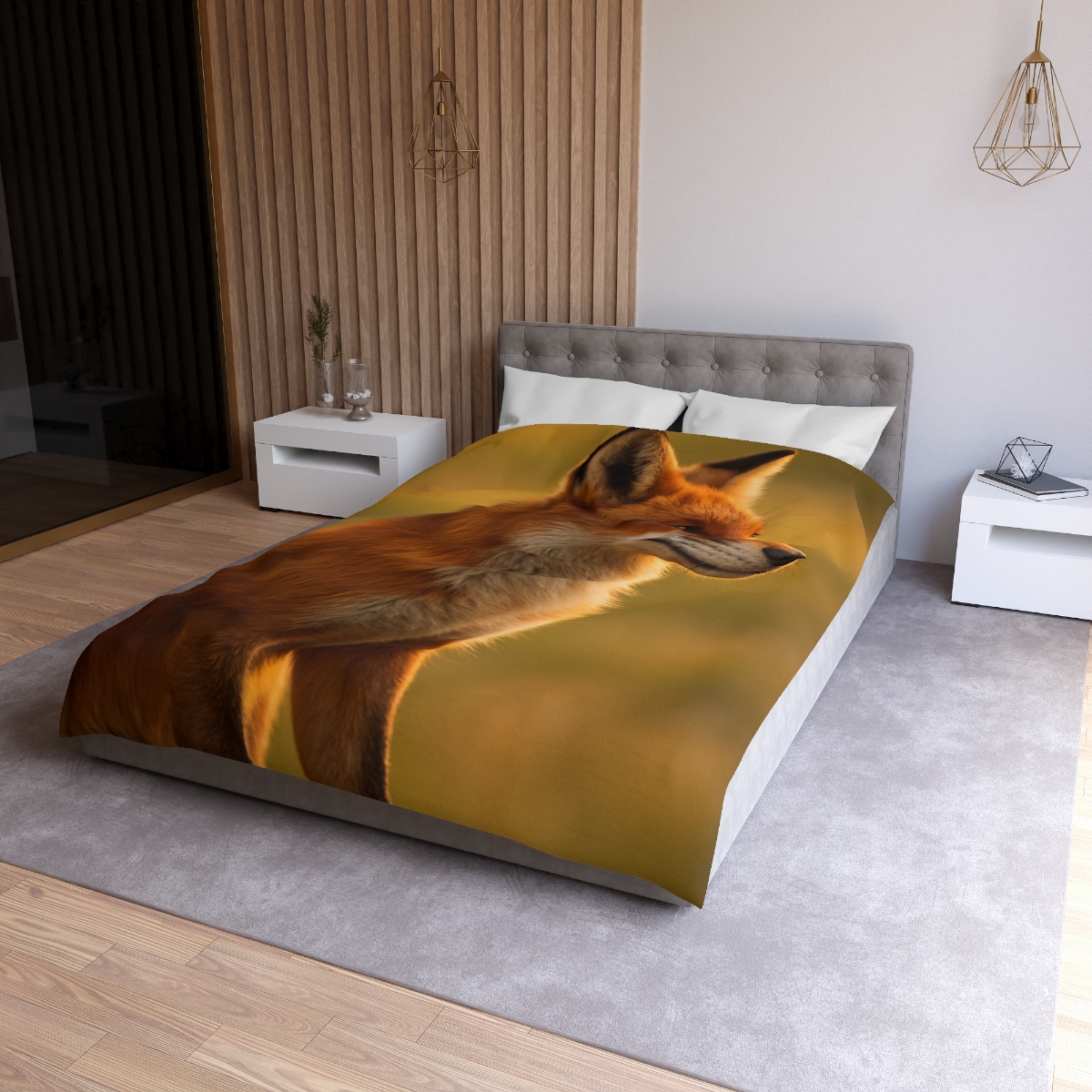 Crimson Whisper Red Fox soft comforter duvets