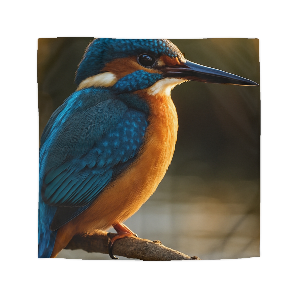Azure Gaze Common Kingfisher designer printed duvets