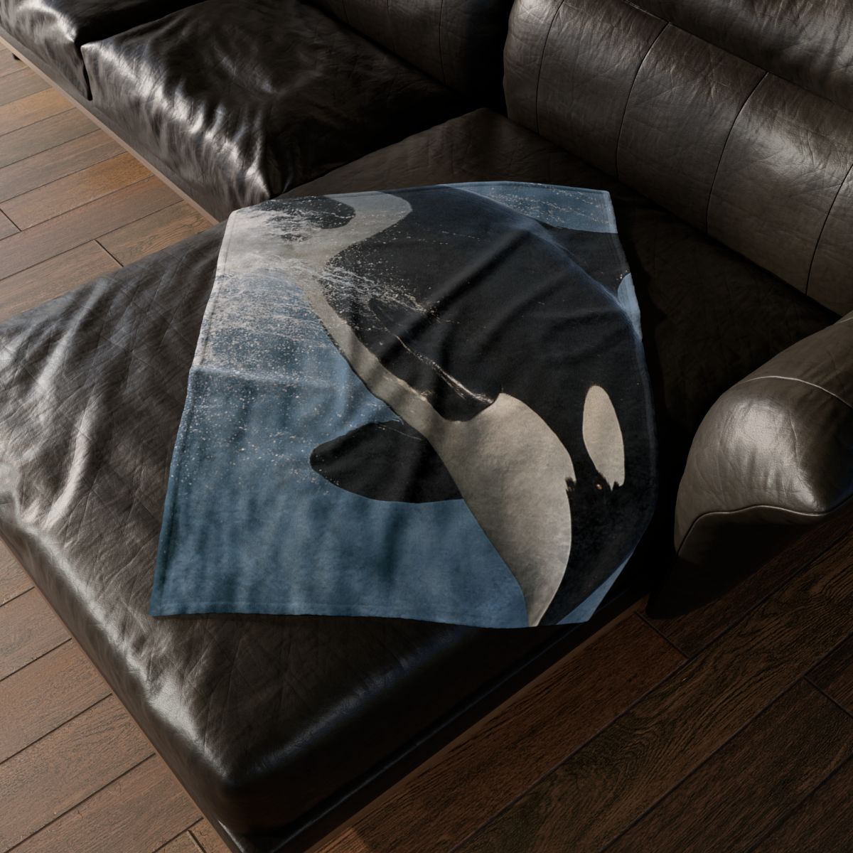 Tidal Monarch Orca soft fleece blankets
