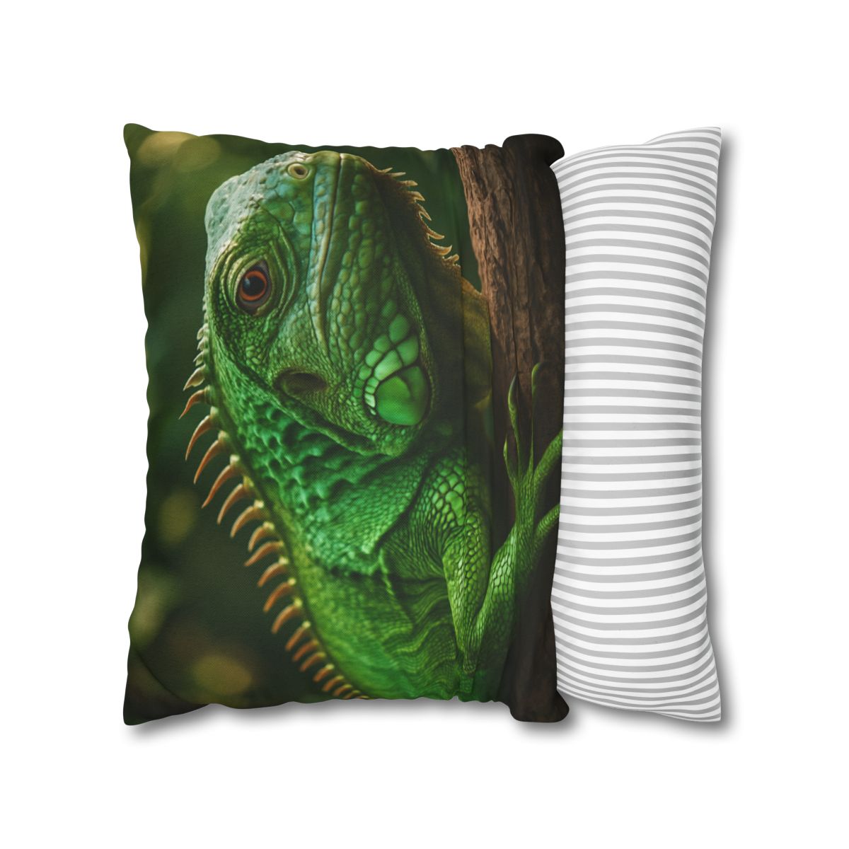 Emerald Gaze Green Iguana custom pillow cases