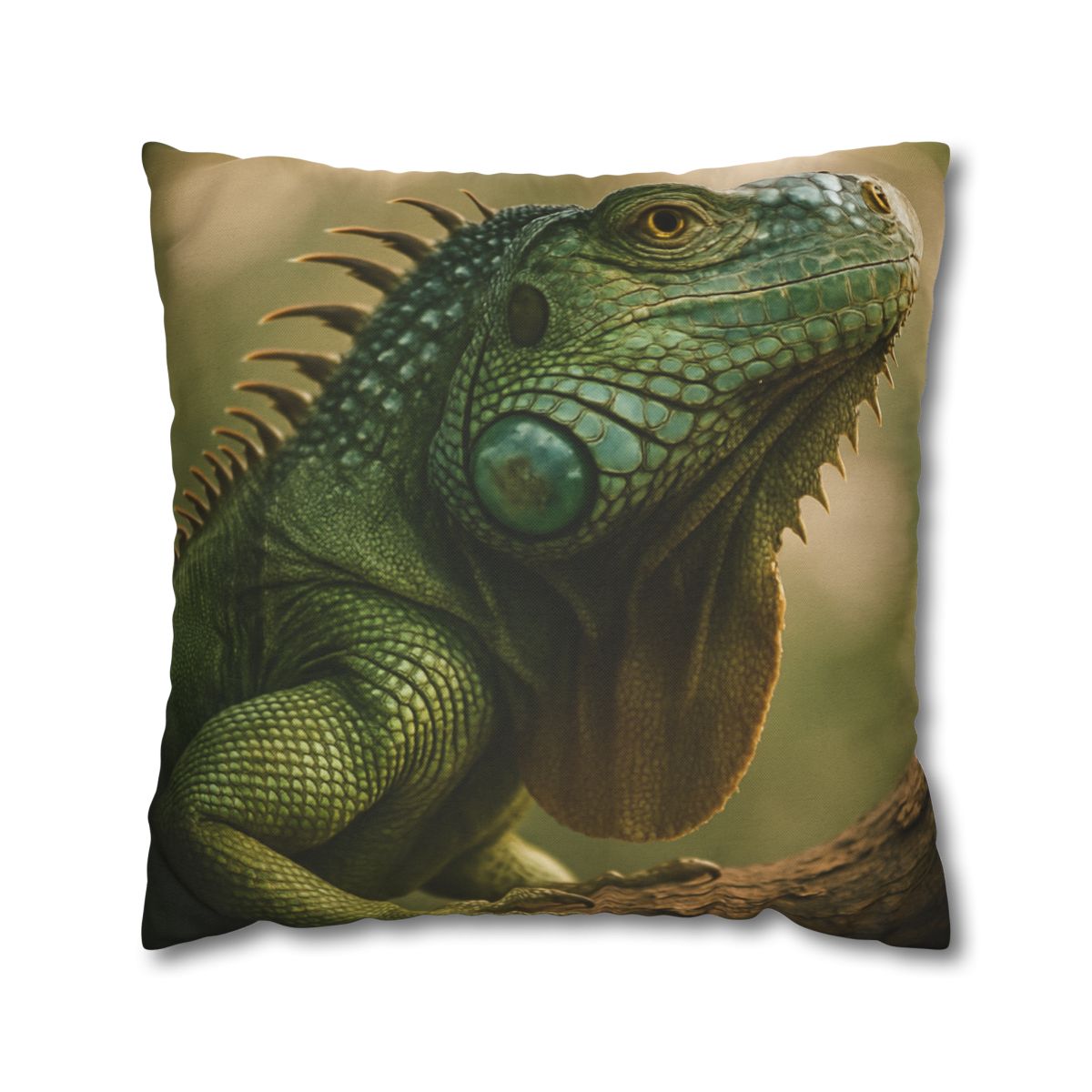 Sunlit Armor Green Iguana comfortable bedding pillow covers