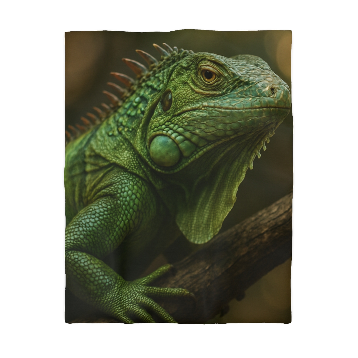 Starlit Stillness Green Iguana designer printed duvets
