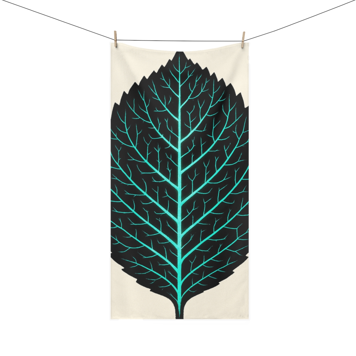 Starlit Leaf Vein Matrix soft cotton towels