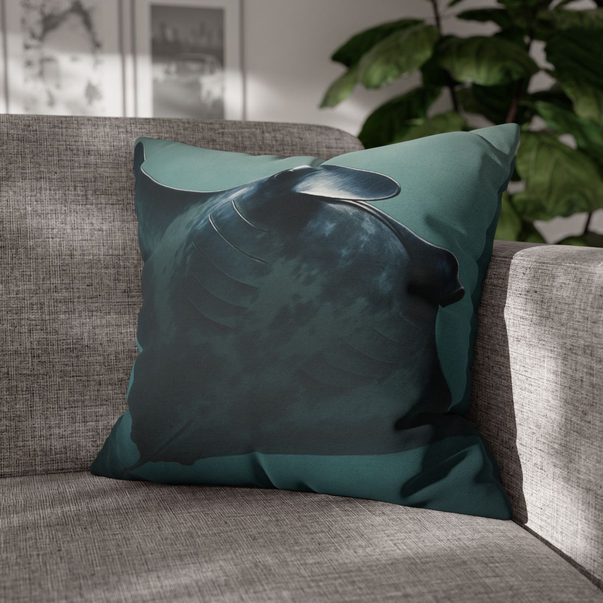 Nebula Glide Giant Manta Ray soft cotton pillow cases