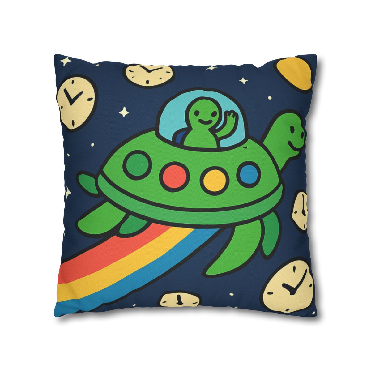 Time Traveling Turtle Spaceship stylish decorative pillowcases