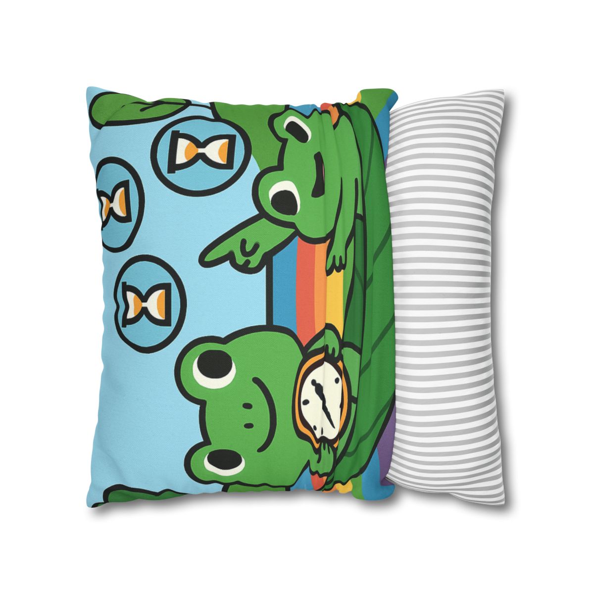 Rainbow River Time Travel Frogs custom pillow cases