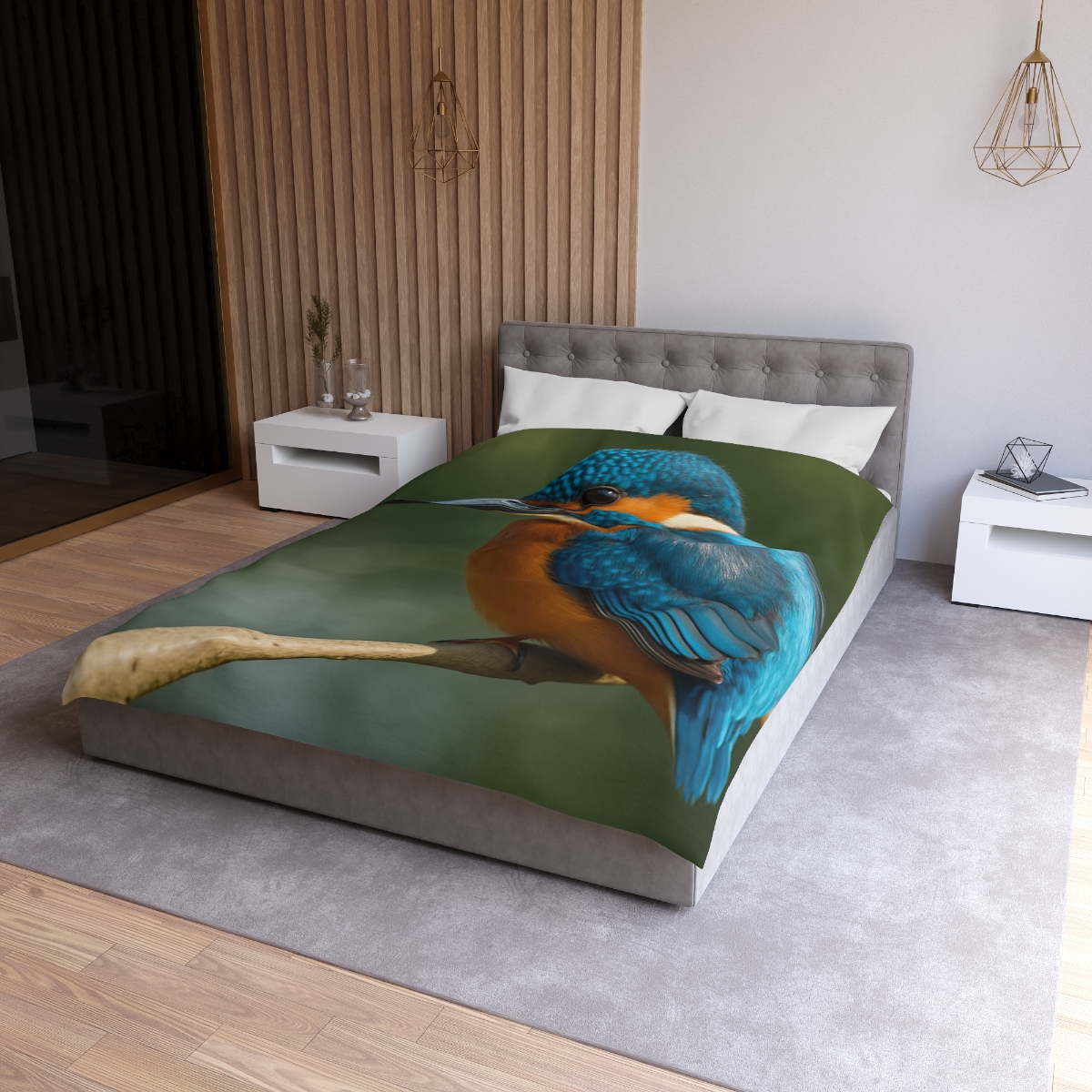 Azure Bolt Common Kingfisher trendy bedroom duvets