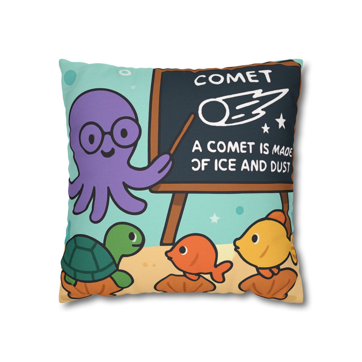 Comet Classroom With Professor Octopus soft cotton pillow cases