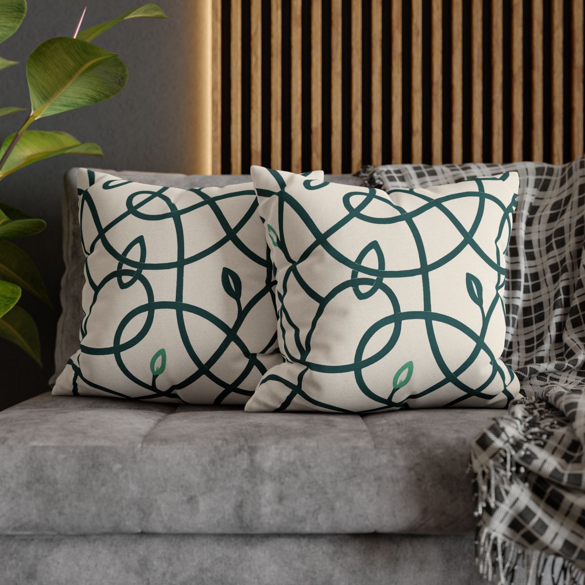 Vine Circuit Interlace personalized pillow covers