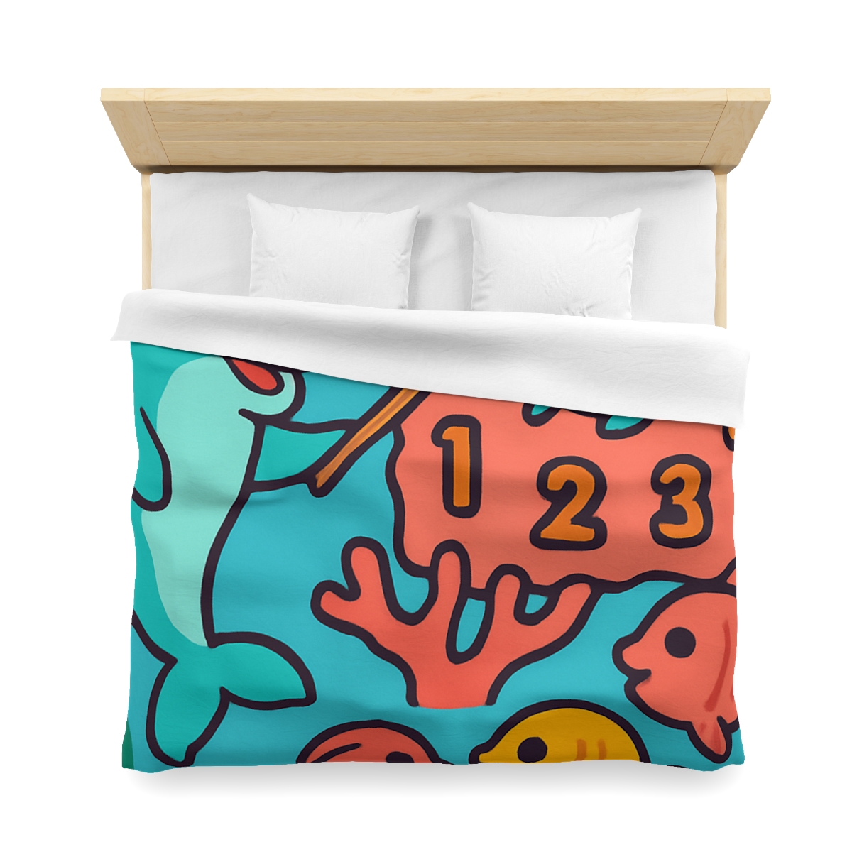 Cosmic Coral Reef Classroom personalized bedding duvets