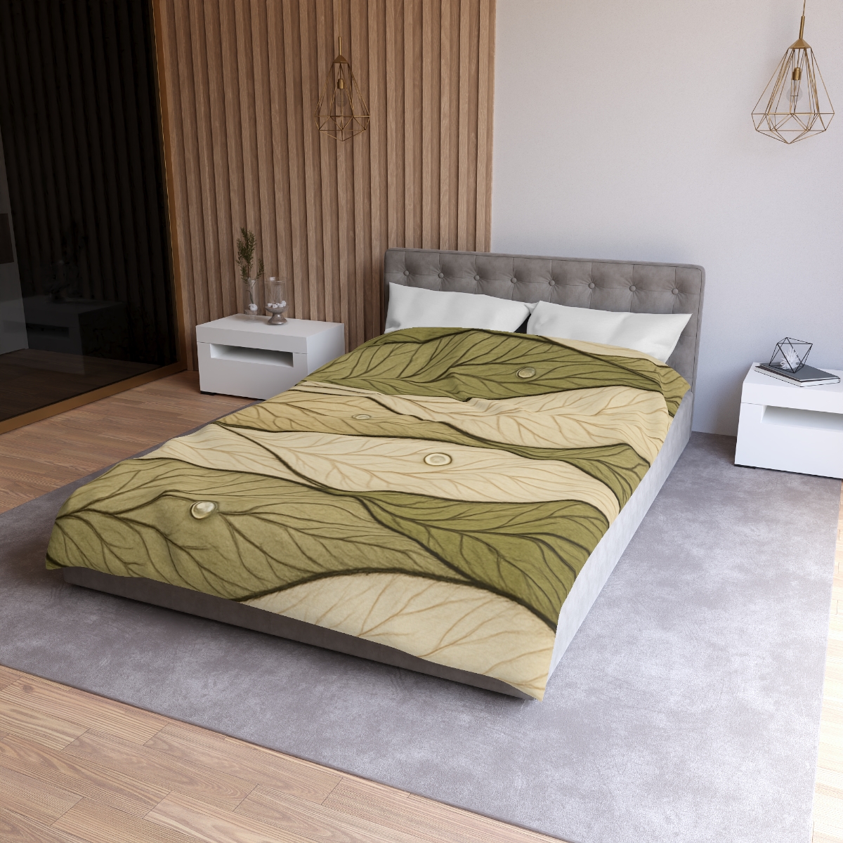 Leaf Vein Topography Waves trendy bedroom duvets