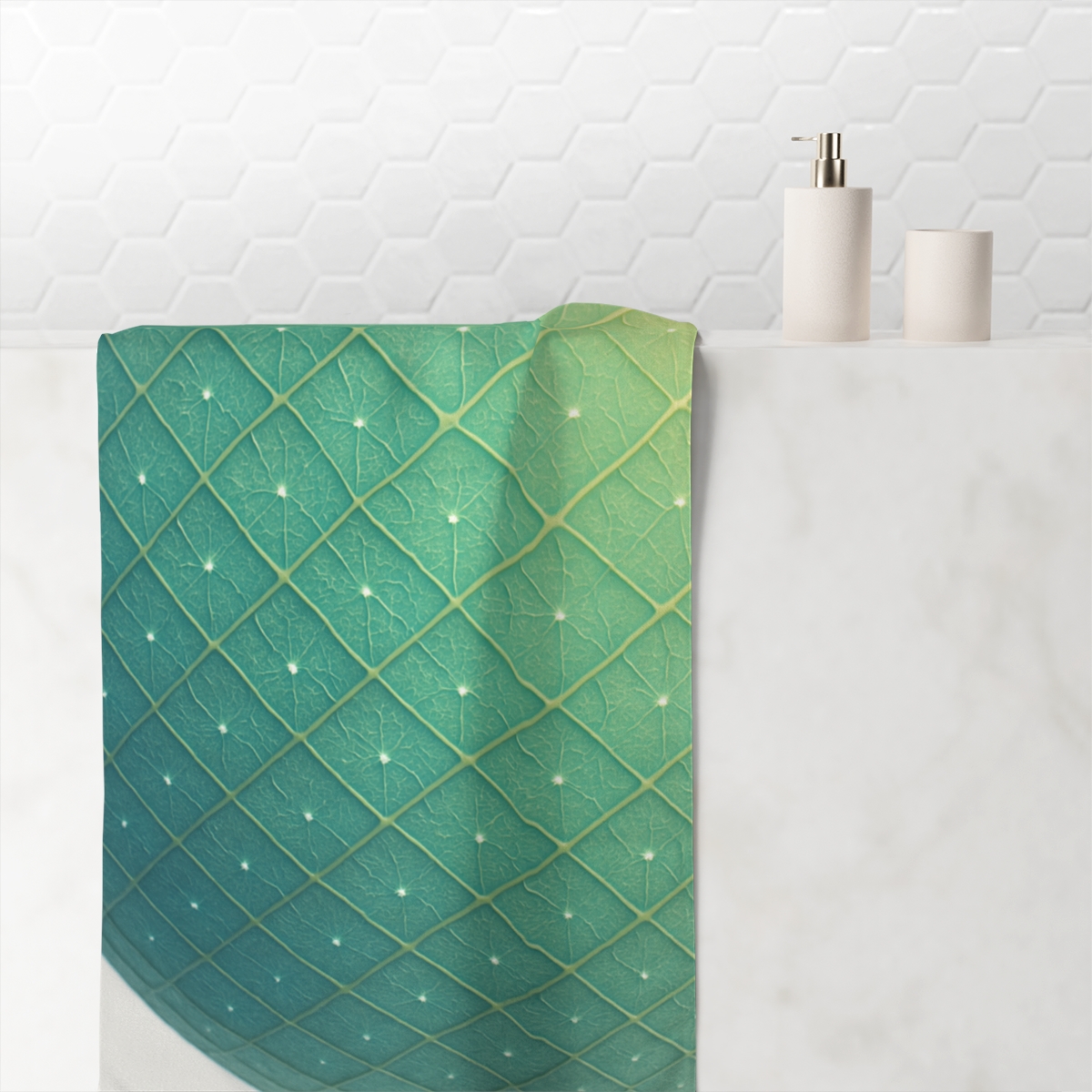 Orbiting Leaf Vein Grid comfortable face towels