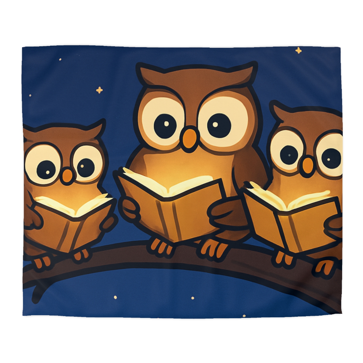 Moonlight Library Of Owls personalized bedding duvets