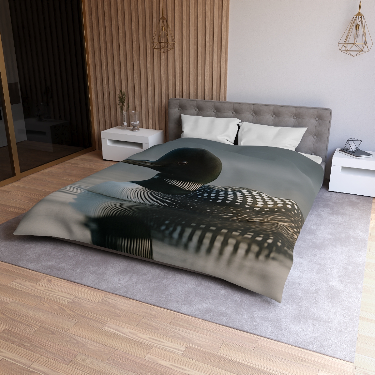 Mirror Calm Common Loon personalized bedding duvets