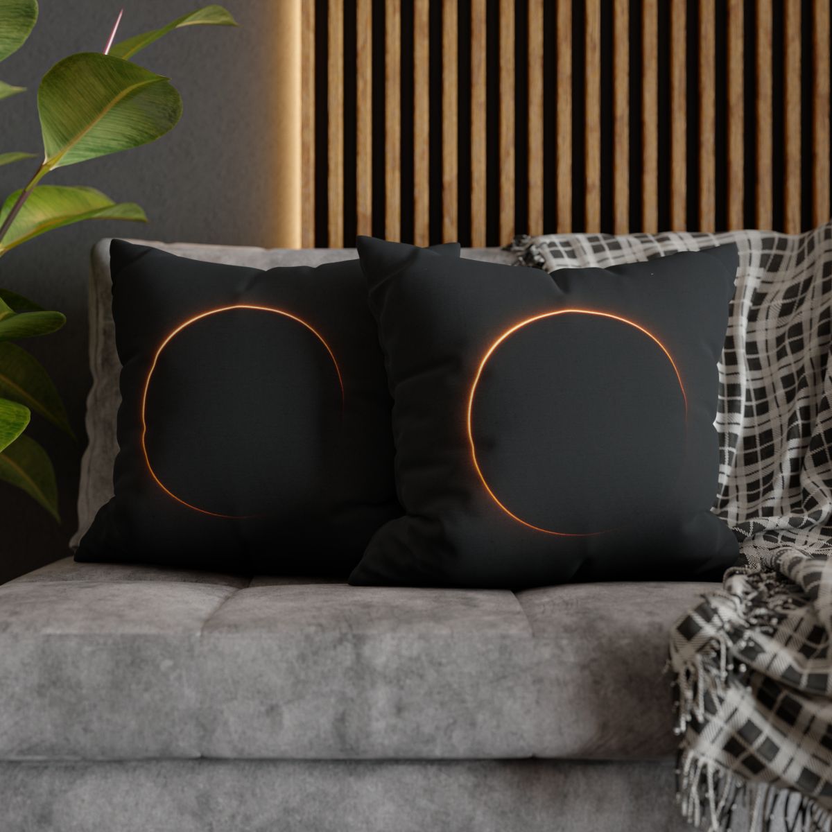 Void Horizon Silhouette Bloom personalized pillow covers