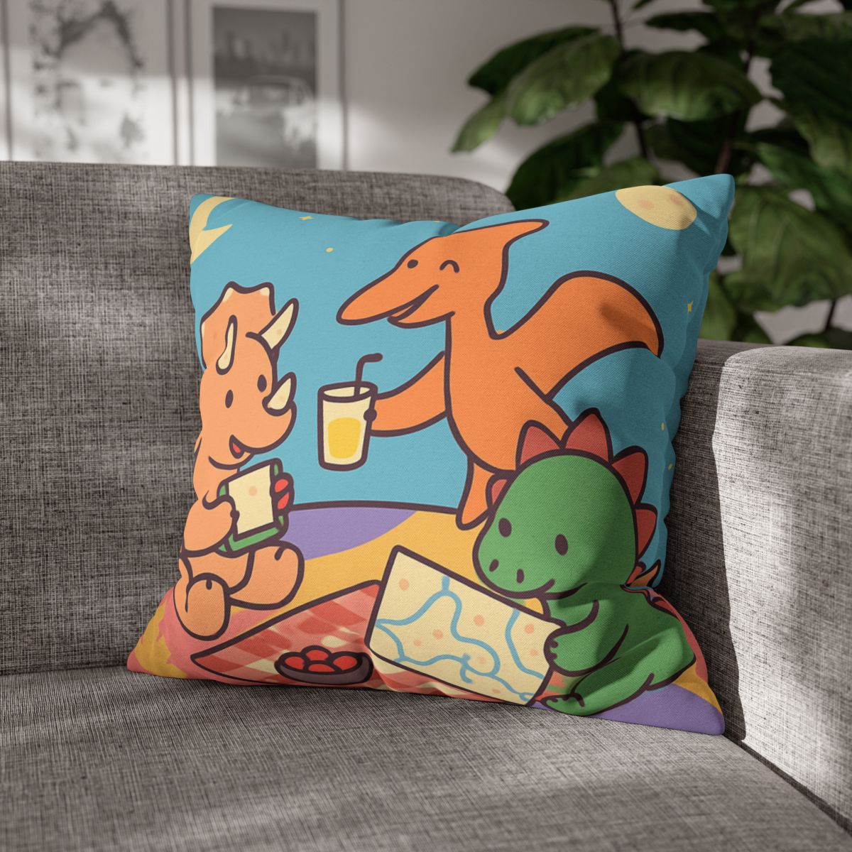 Planet Picnic With Dinosaurs custom pillow cases