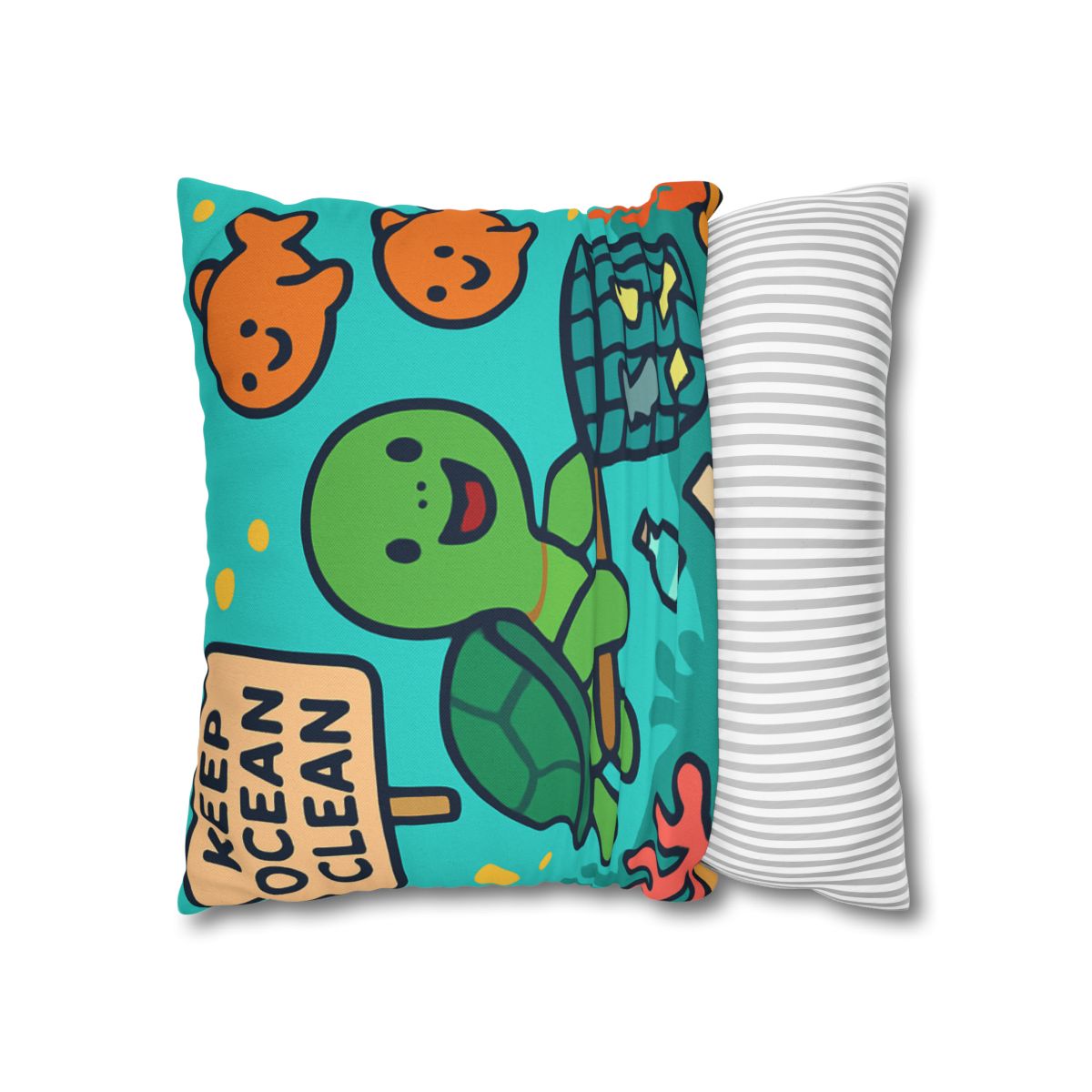 Coral Reef Clean Up Crew soft cotton pillow cases