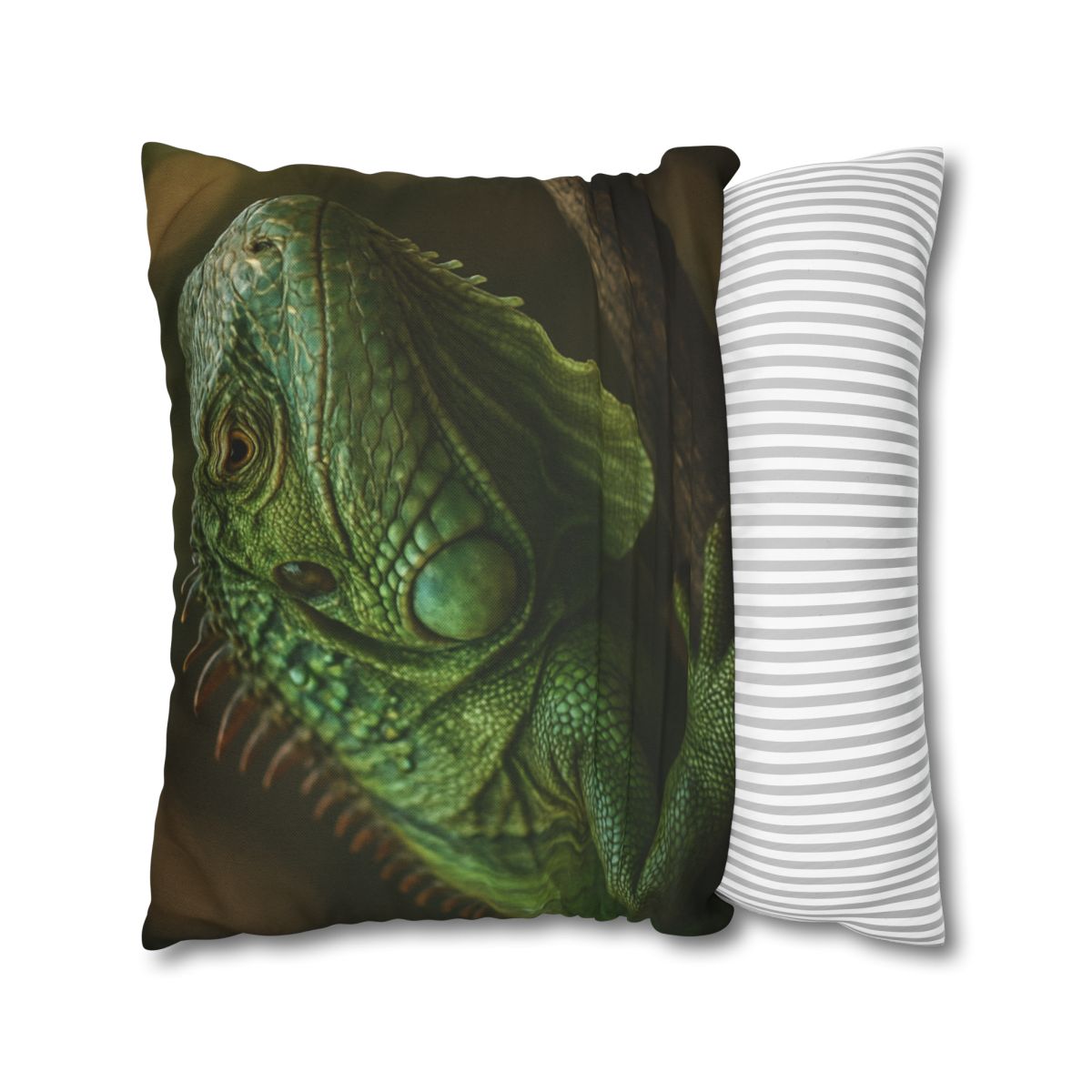 Starlit Stillness Green Iguana trendy patterned pillow cases