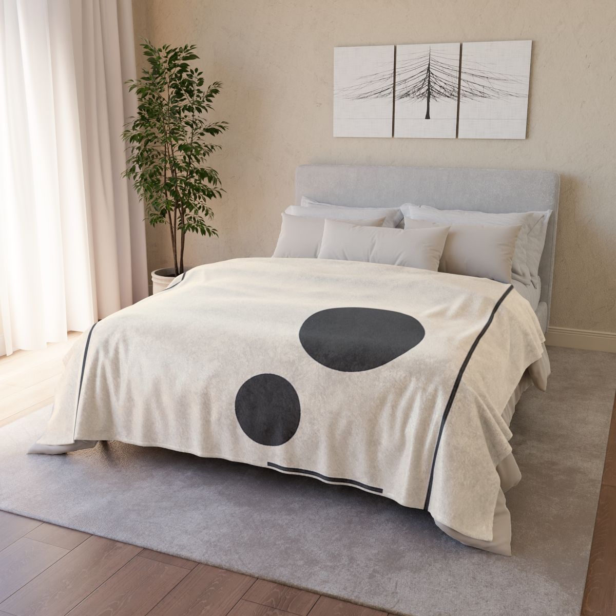 Offset Frame With Twin Disks personalized cozy blankets